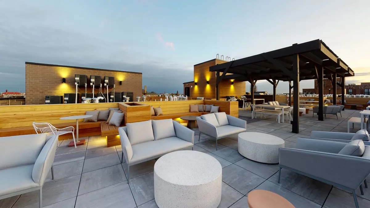 Scenic rooftop terrace at Addams CoLiving