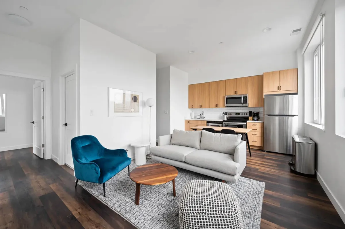 Living room in McCormick Coliving