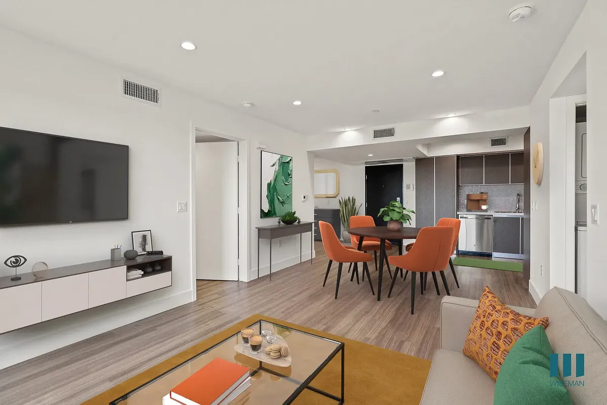 Living room in a 2-bedroom at Santa Monica Breeze — apartments near UCLA