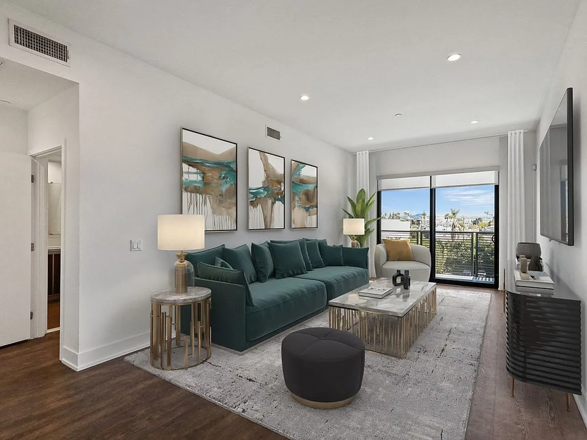 Living room in a 2-bedroom apartment at Cole Grove, Hollywood